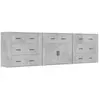 vidaXL Buffets 3 pcs gris béton bois d'ingénierie