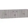 vidaXL Buffets 3 pcs Sonoma gris Bois d'ingénierie