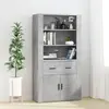 vidaXL Buffet haut Gris béton Bois d'ingénierie