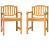 vidaXL Chaises de jardin lot de 2 58x59x88 cm bois de teck solide