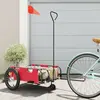 vidaXL Remorque de vélo rouge tissu oxford et fer
