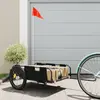 vidaXL Remorque de vélo noir tissu oxford et fer