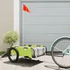vidaXL Remorque de vélo vert tissu oxford et fer