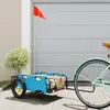 vidaXL Remorque de vélo bleu tissu oxford et fer
