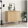 vidaXL Buffets 2 pcs chêne sonoma 40x35x70 cm bois d'ingénierie