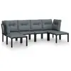 vidaXL Salon de jardin 6 pcs noir et gris résine tressée