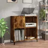 vidaXL Armoire à disques chêne fumé 84,5x38x89 cm bois d'ingénierie