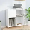 vidaXL Armoire à disques blanc 84,5x38x89 cm bois d'ingénierie