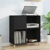 vidaXL Armoire à disques noir 84,5x38x89 cm bois d'ingénierie