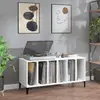 vidaXL Armoire à disques blanc 100x38x48 cm bois d'ingénierie