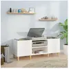 vidaXL Armoire à disques blanc brillant 121x38x48 cm bois d'ingénierie