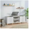 vidaXL Armoire à disques blanc 121x38x48 cm bois d'ingénierie