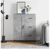 vidaXL Buffet gris béton 69,5x34x90 cm bois d'ingénierie