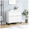 vidaXL Buffets 2 pcs blanc 40x35x70 cm bois d’ingénierie