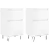 vidaXL Buffets 2 pcs blanc brillant 40x35x70 cm bois d'ingénierie