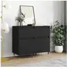 vidaXL Buffets 2 pcs noir 40x35x70 cm bois d’ingénierie