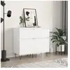 vidaXL Buffets 2 pcs blanc 40x35x70 cm bois d’ingénierie