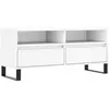 vidaXL Meuble TV blanc 100x34,5x44,5 cm bois d'ingénierie