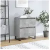 vidaXL Buffet Gris béton 60x35x70 cm Bois d'ingénierie