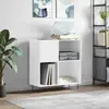 vidaXL Armoire à disques blanc 84,5x38x89 cm bois d'ingénierie