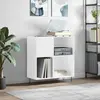 vidaXL Armoire à disques blanc brillant 84,5x38x89cm bois d'ingénierie