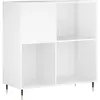 vidaXL Armoire à disques blanc brillant 84,5x38x89cm bois d'ingénierie