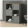 vidaXL Bibliothèque VIGO gris 90x35x114,5 cm bois massif de pin