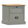 vidaXL Table de chevet VIGO gris 42x35x42 cm bois de pin massif
