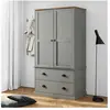 vidaXL Garde-robe VIGO gris 90x55x176 cm bois massif de pin