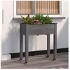 vidaXL Jardinière sur roues avec doublure gris 71x37x80 cm bois sapin
