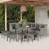 vidaXL Ensemble à manger jardin 6pcs et coussins gris résine tressée