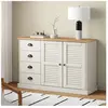 vidaXL Buffet avec tiroirs VIGO 113x40x75 cm blanc bois massif de pin