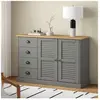 vidaXL Buffet avec tiroirs VIGO 113x40x75 cm gris bois massif de pin
