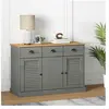 vidaXL Buffet avec tiroirs VIGO 113x40x75 cm gris bois massif de pin