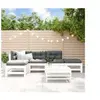 vidaXL Salon de jardin 6 pcs Blanc Bois de pin massif