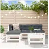 vidaXL Salon de jardin 5 pcs blanc bois massif de pin