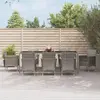 vidaXL Ensemble à manger de jardin 9 pcs coussins gris résine tressée