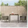 vidaXL Ensemble à manger de jardin 3 pcs coussins gris résine tressée