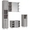 VIDAXL Ensemble d'armoires de salle de bain 4 pcs sonoma gris