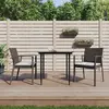vidaXL Ensemble à manger de jardin 3 pcs coussins résine tressée acier