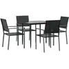 vidaXL Ensemble à manger de jardin 5 pcs résine tressée acier