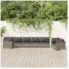 vidaXL Salon de jardin 8 pcs avec coussins Gris Résine tressée