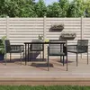 vidaXL Chaises de jardin et coussins lot de 4 noir 54x60,5x83,5 cm