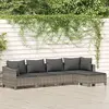 vidaXL Salon de jardin 5 pcs avec coussins Gris Résine tressée