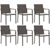 vidaXL Chaises de jardin et coussins lot de 6 marron 56x59x84 cm rotin