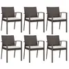vidaXL Chaises de jardin coussins lot de 6 marron 56,5x57x83 cm rotin