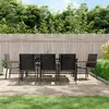 vidaXL Ensemble à manger de jardin 9 pcs noir textilène et acier