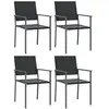 vidaXL Chaises de jardin lot de 4 noir 54x62,5x89 cm résine tressée