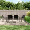 vidaXL Chaises de jardin lot de 6 noir 54x62,5x89 cm résine tressée