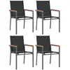 vidaXL Chaises de jardin lot de 4 noir 55x61,5x90cm textilène et acier